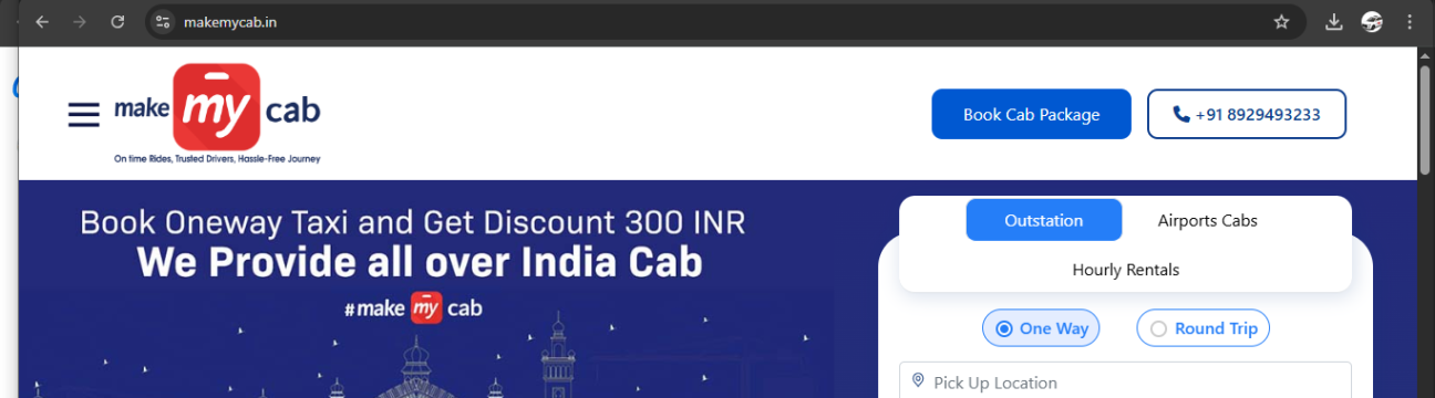 MakeMyCab TaxiServiceinLucknow